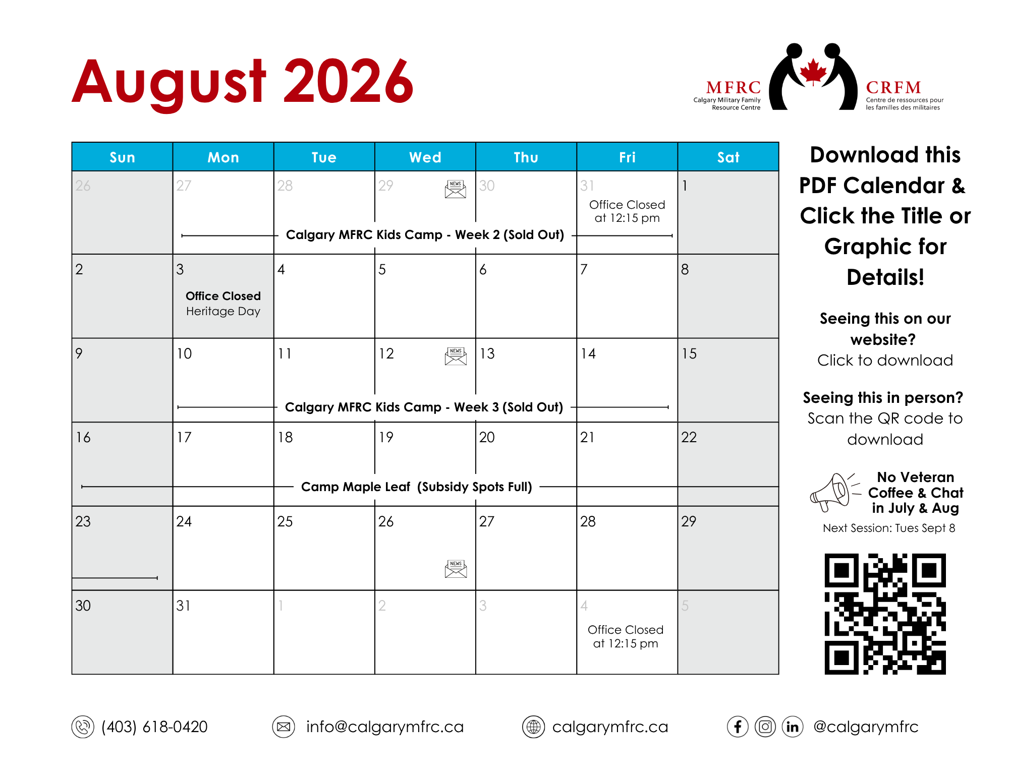 August Calendar