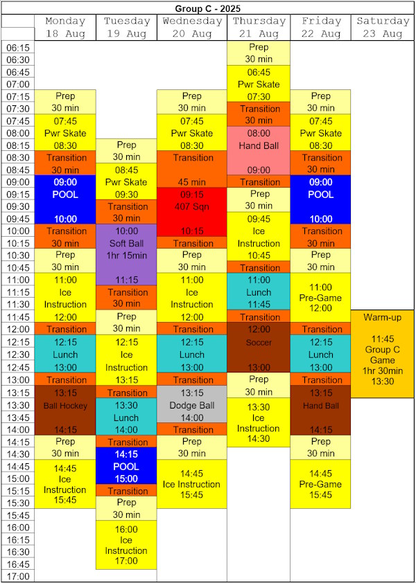 2025 Schedule - Group C