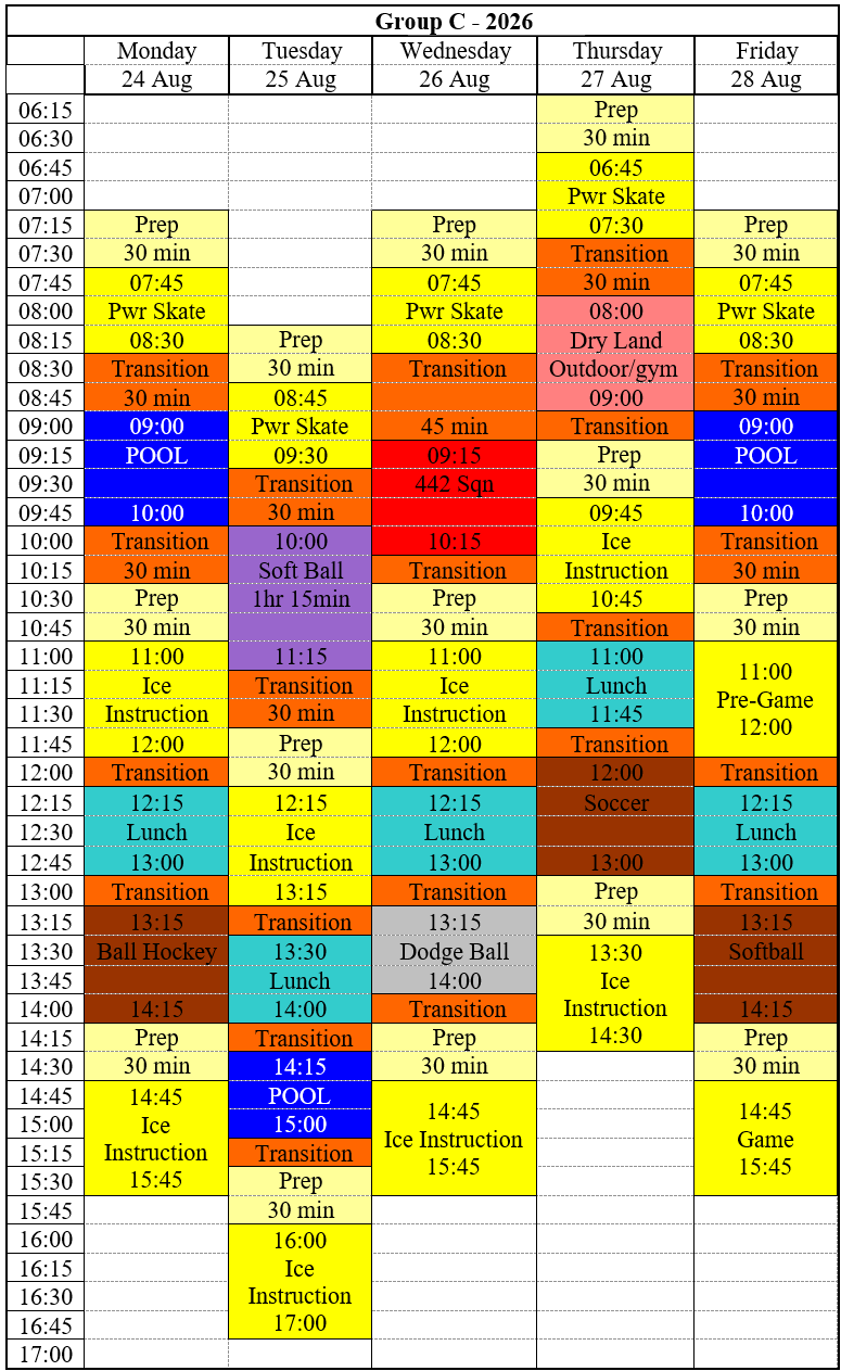 2026 Schedule - Group C