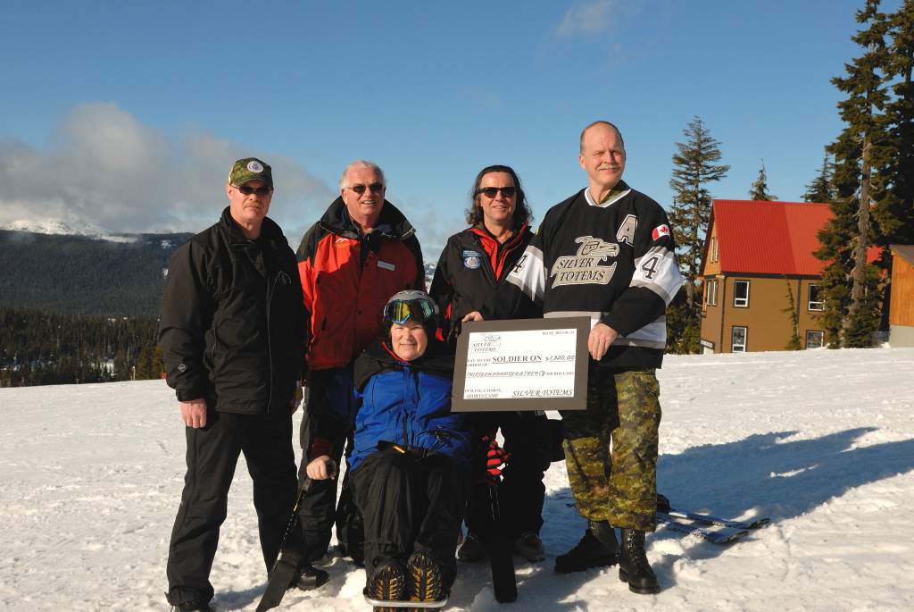 people presenting a cheque for donation