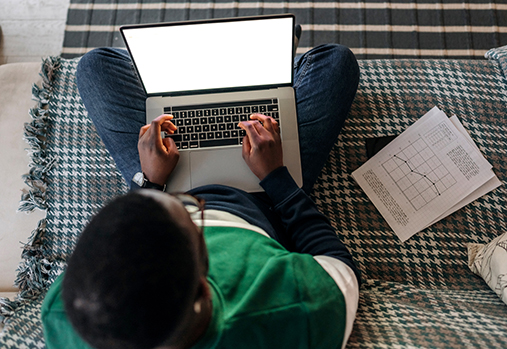 man working on laptop