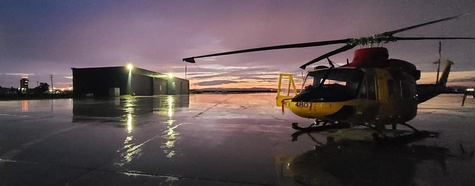 Helicopter on the pad