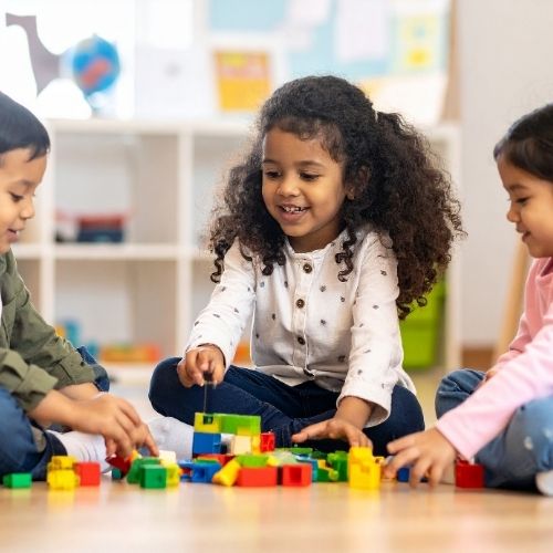 children playing safely