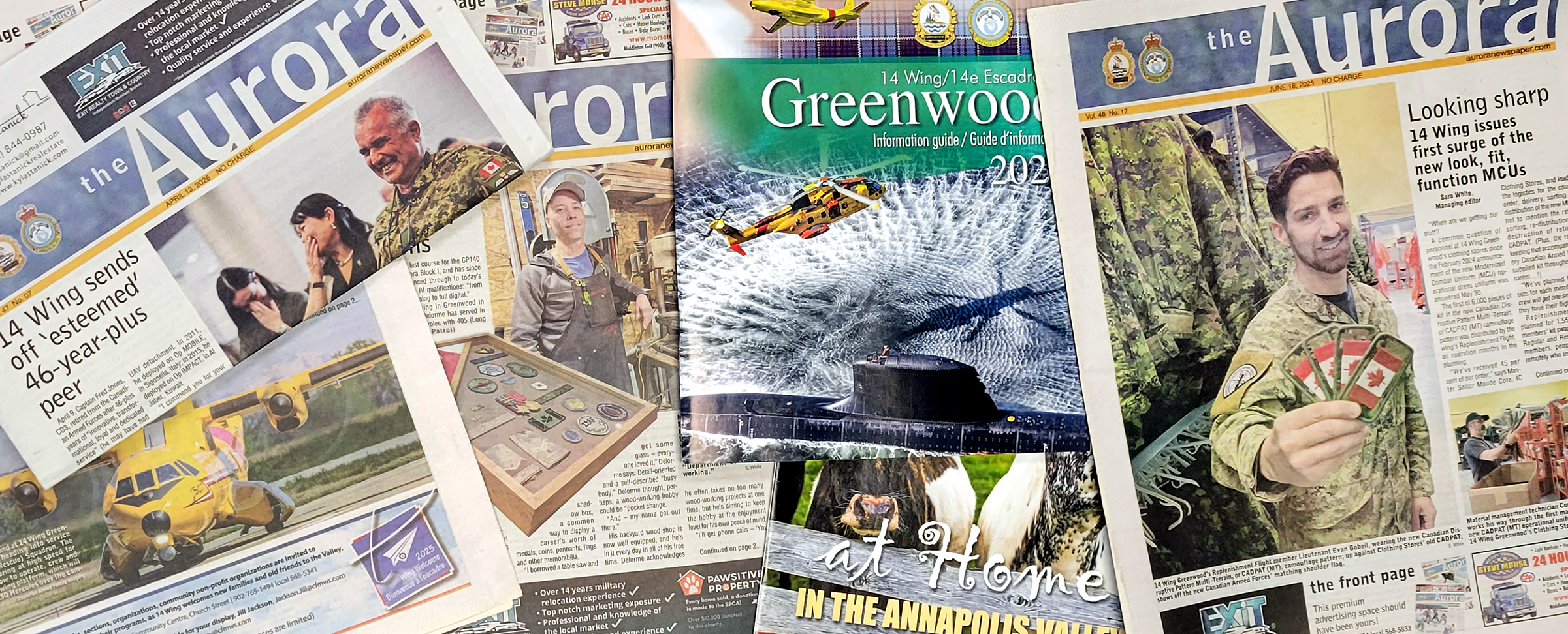A collage-style image made up of overlapping newspaper and magazine pages. Several printed headlines and photos are visible,.