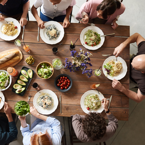 People enjoying a dinner