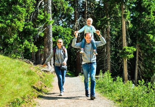Family walking outdoor