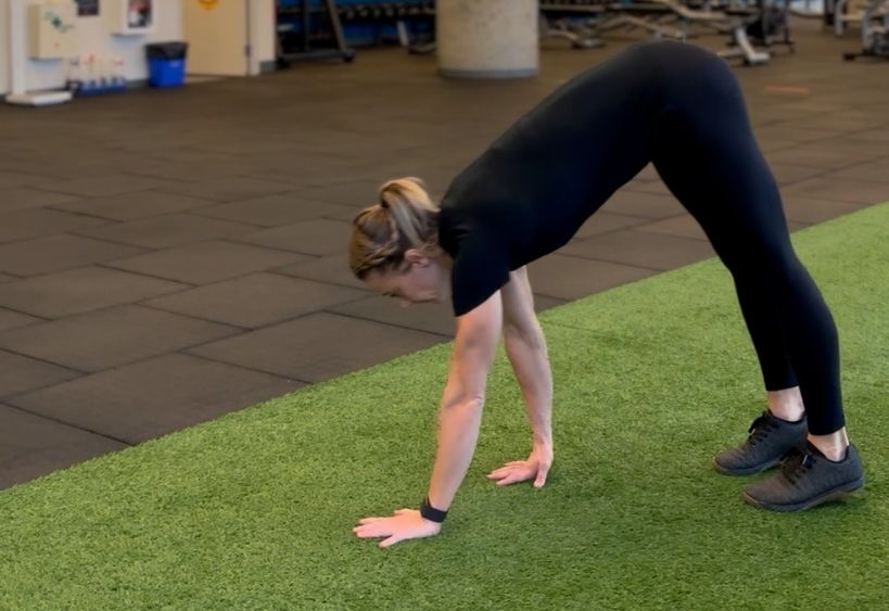 Fitness instructor doing exercise