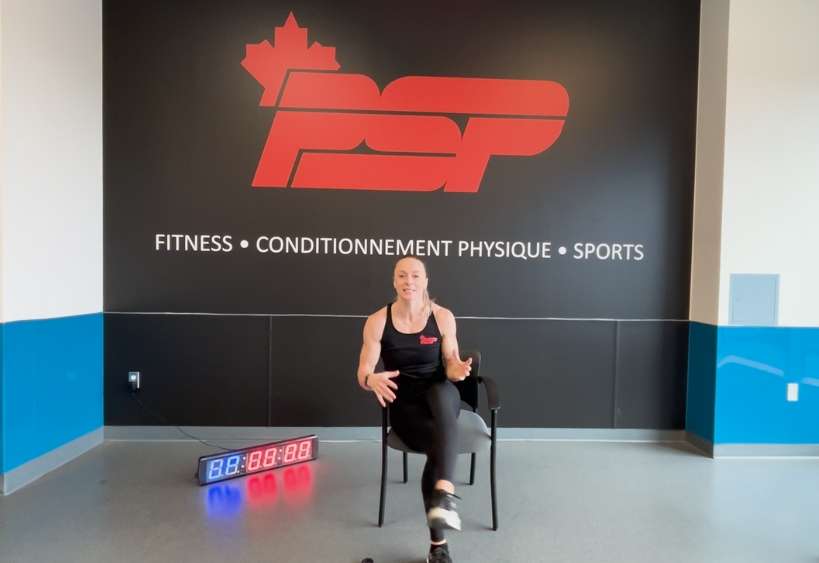 Fitness instructor doing exercise