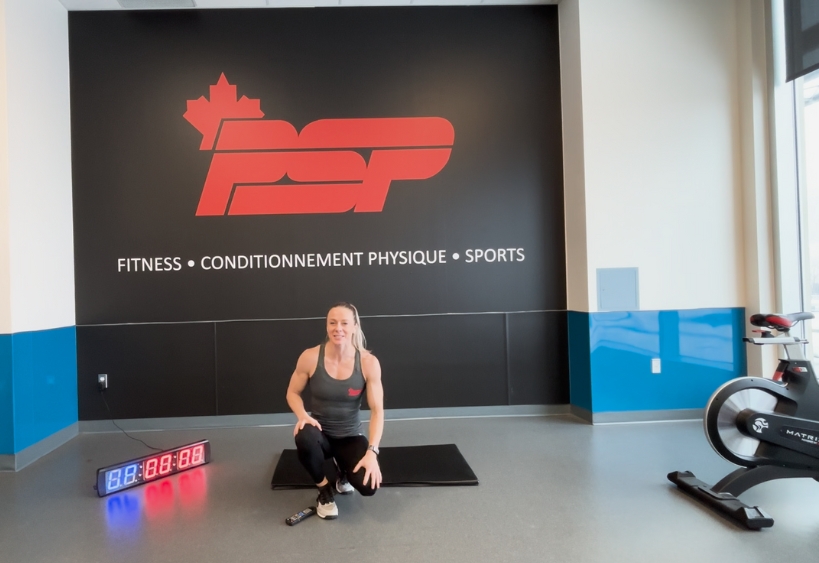 Fitness instructor doing exercise