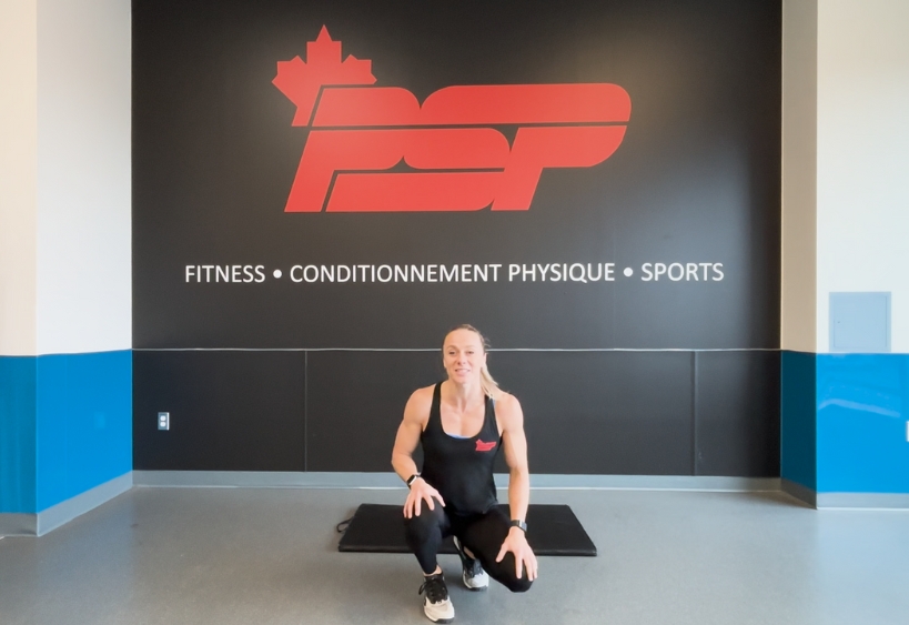 Fitness instructor doing exercise