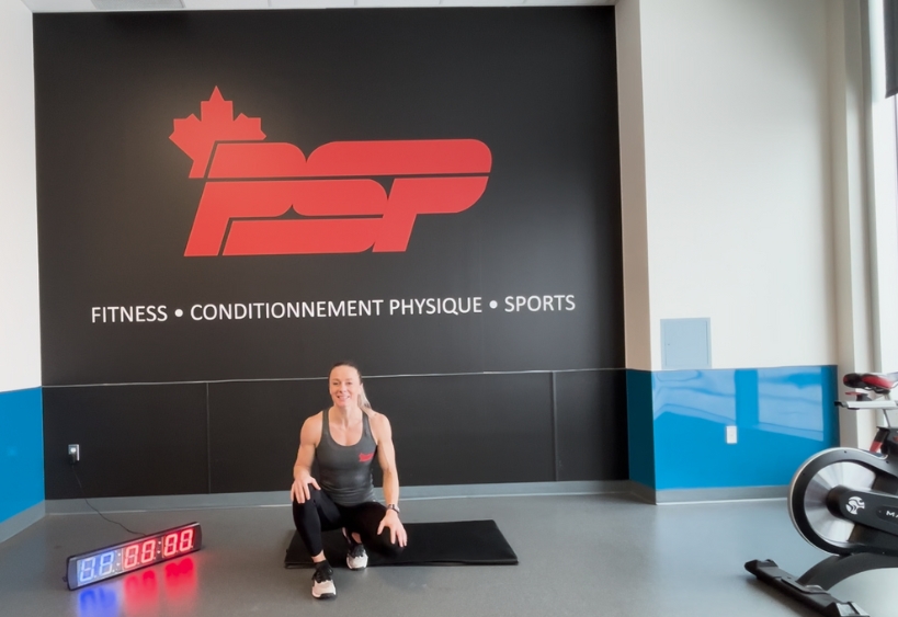 Fitness instructor doing exercise