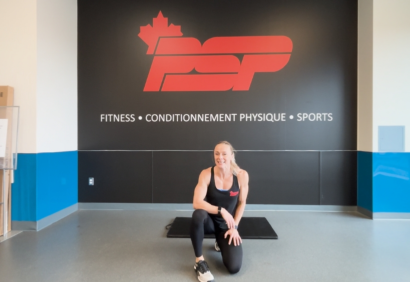 Fitness instructor doing exercise