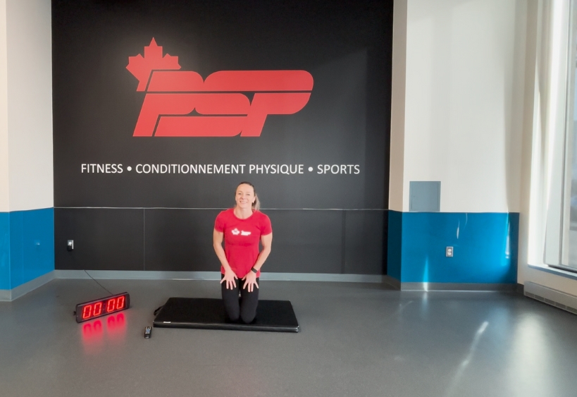 Fitness instructor doing exercise