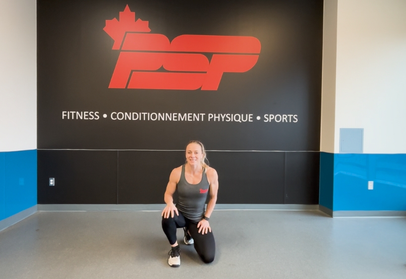 Fitness instructor doing exercise