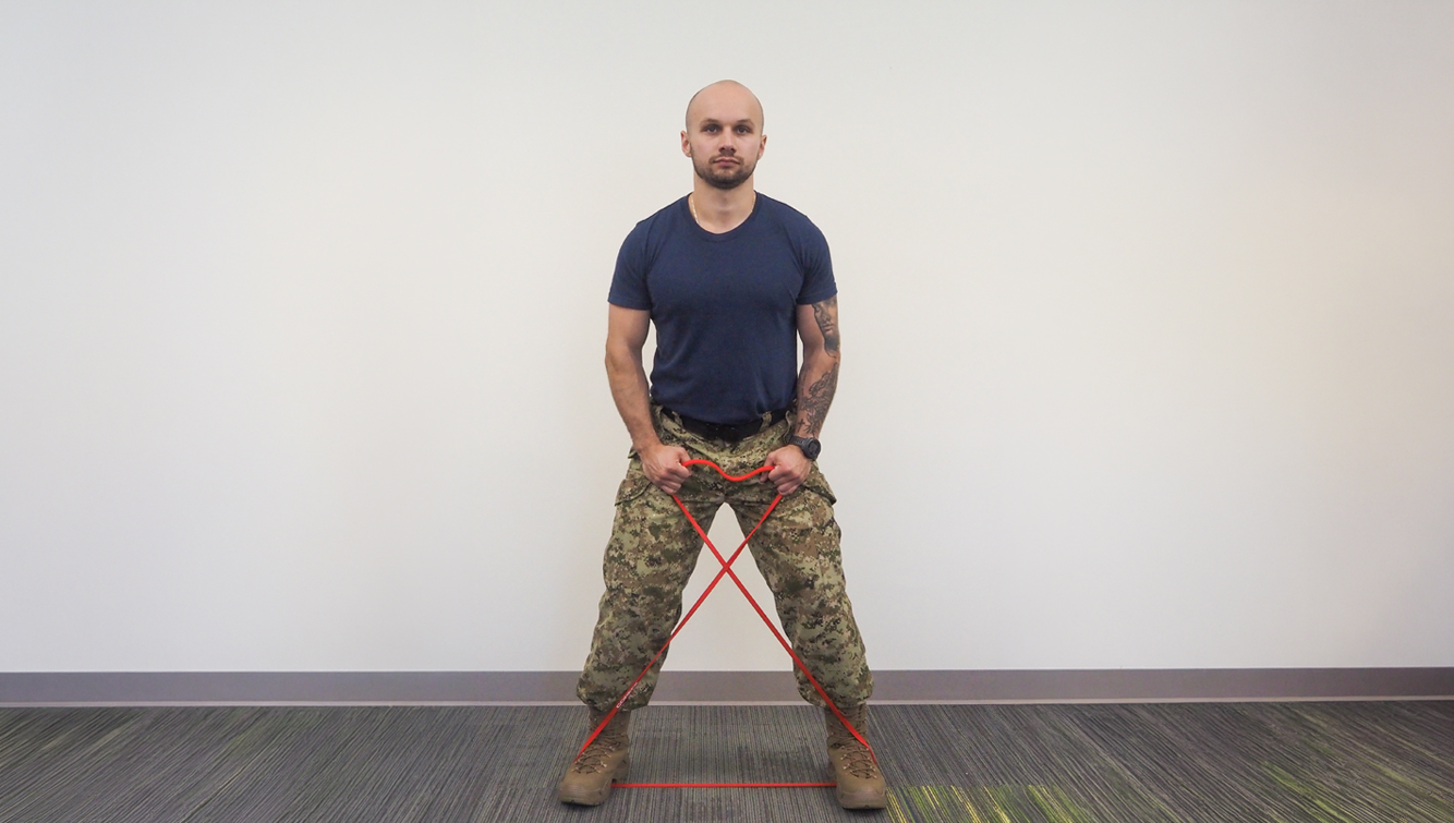 CAF member performing lateral step exercise