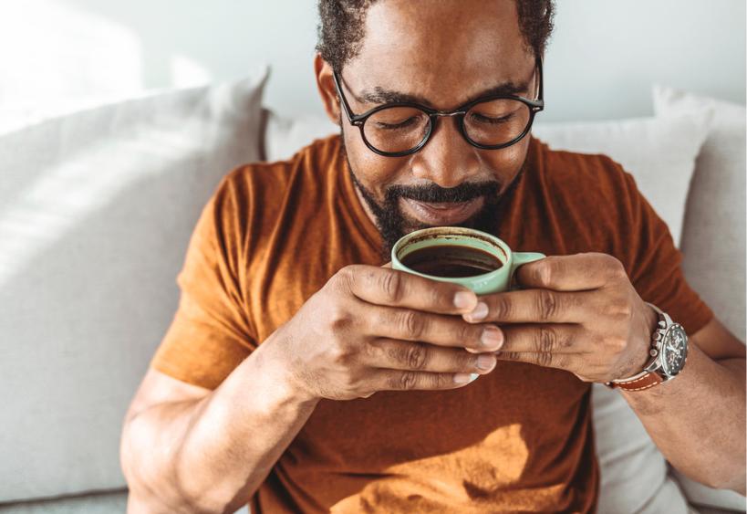 Man relaxing with a cup of coffee