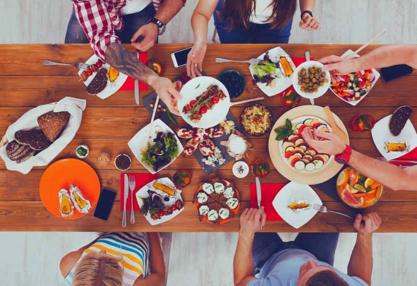 Group of people sharing a meal
