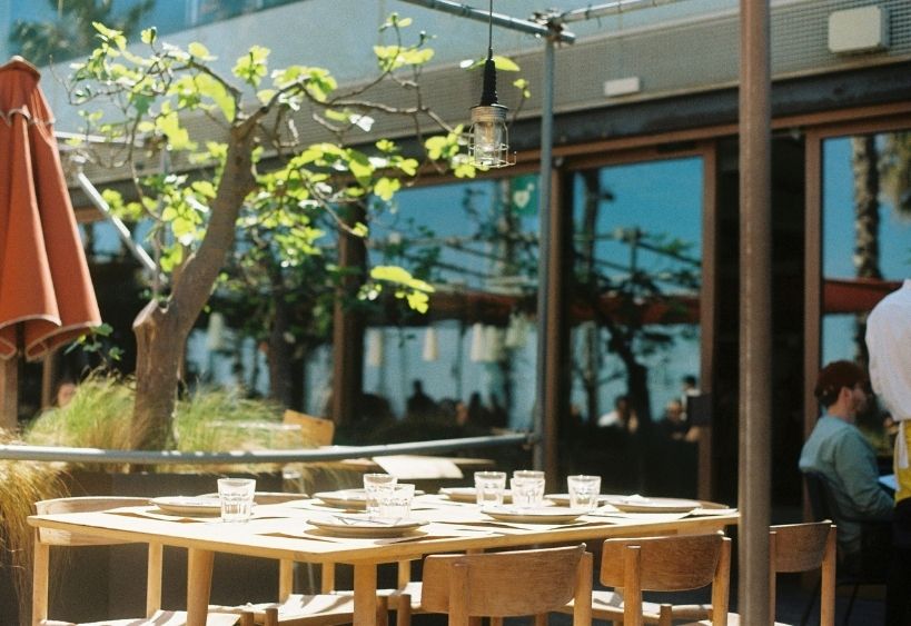 A cafe in a park