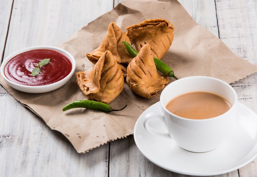 Chai and samosas