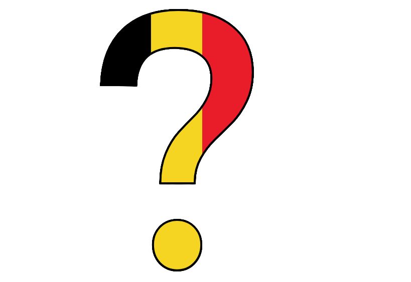 Picture of a question mark in Belgian flag colours