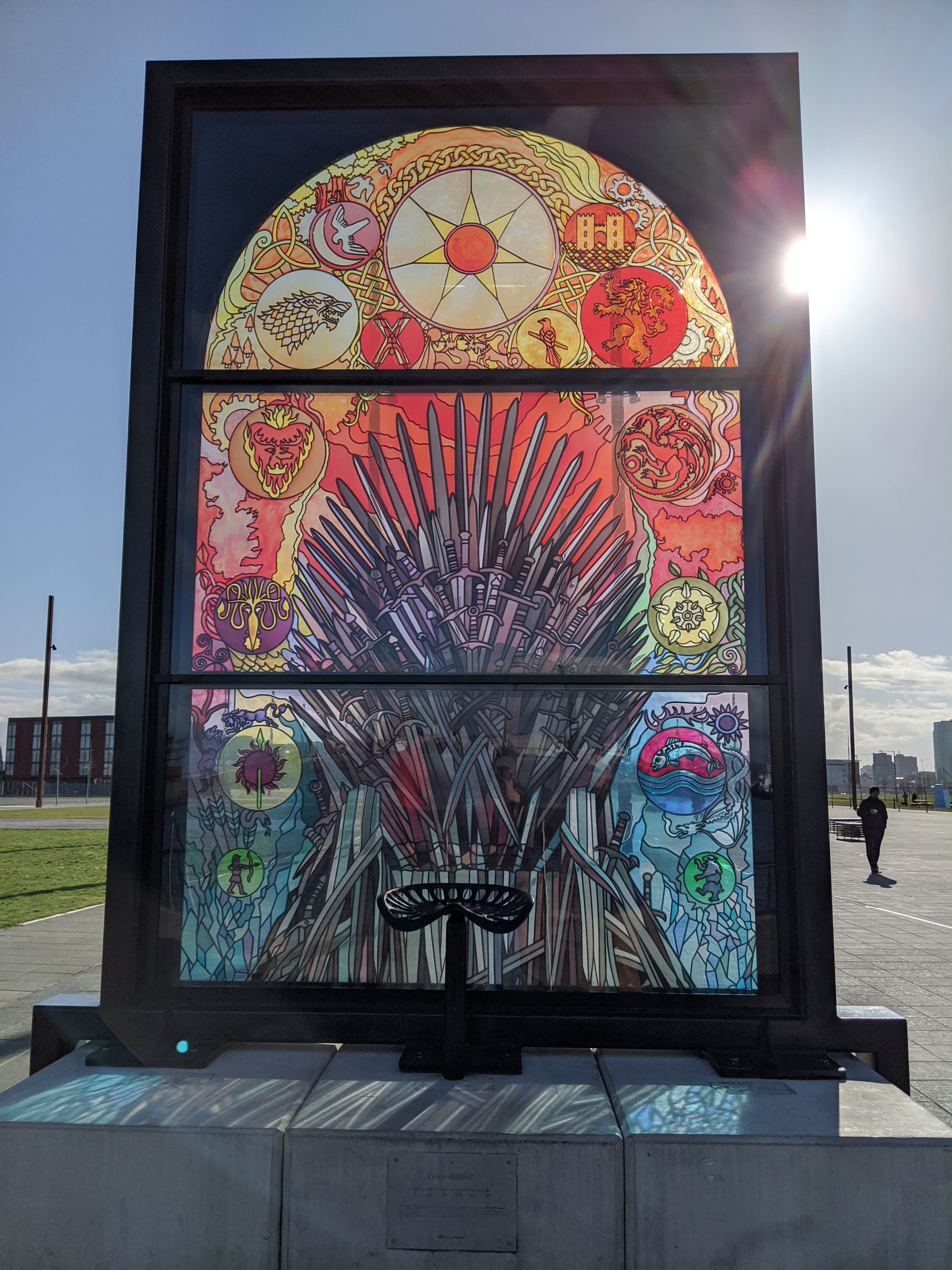 game of thrones stained glass window in Belfast, Ireland