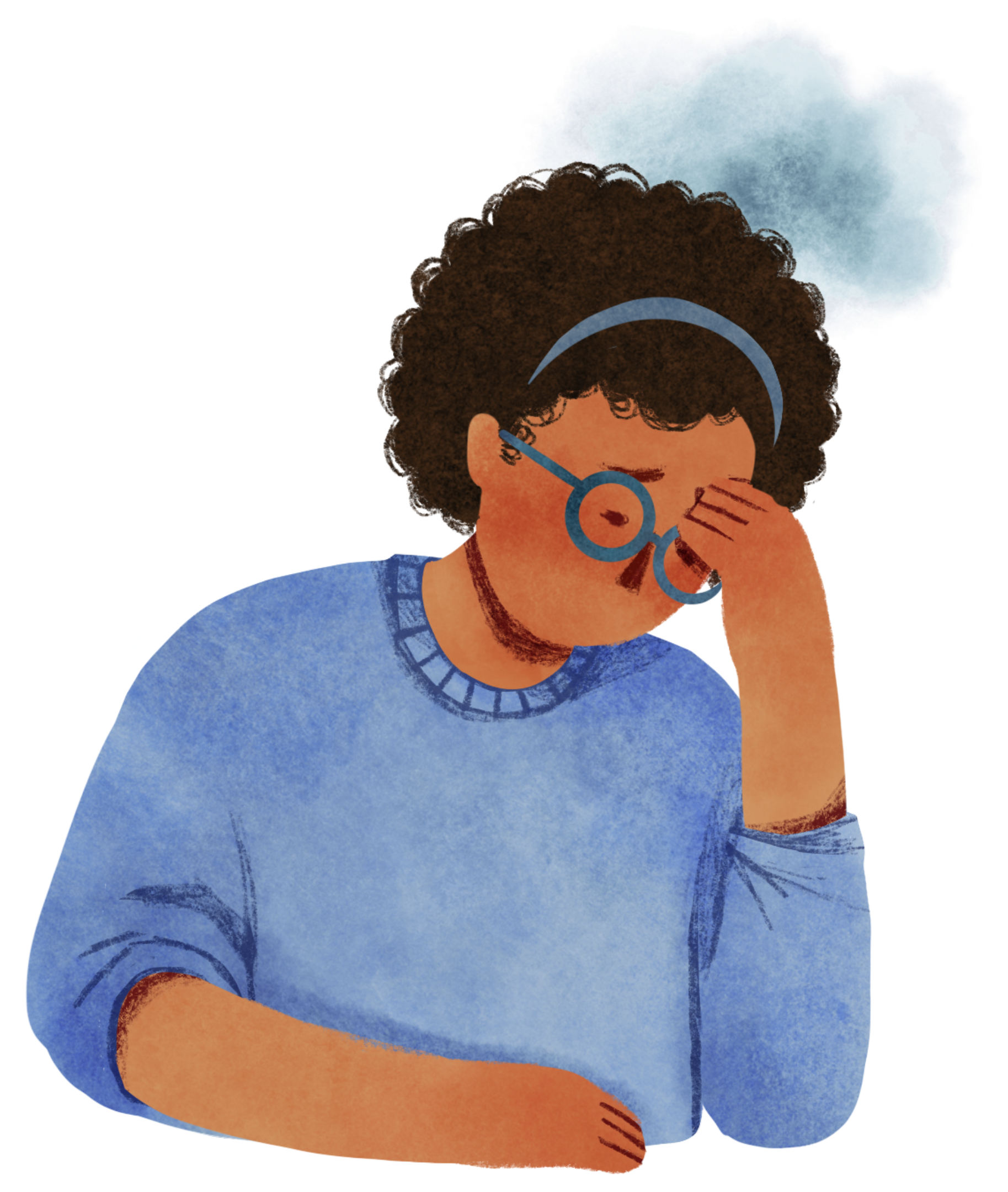 graphic of woman in mental fog