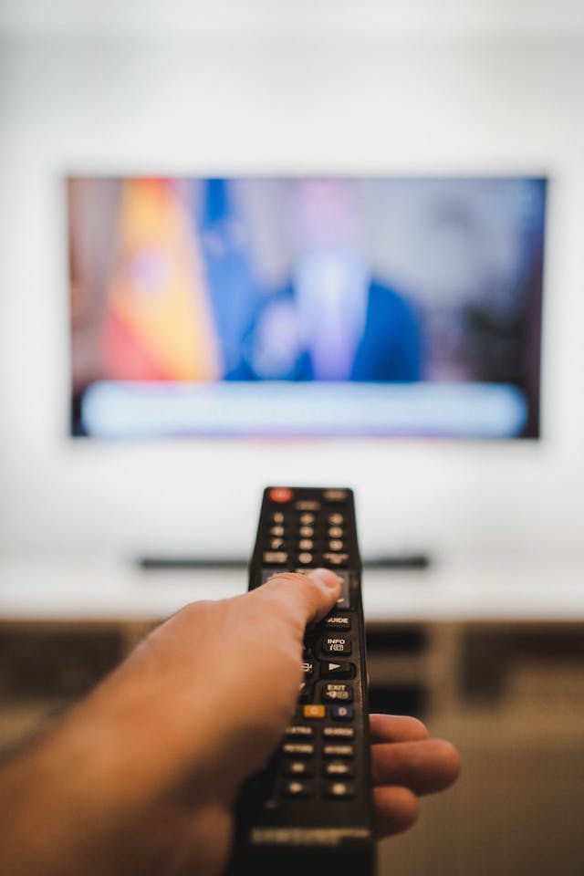 Person Holding Black Remote Control
