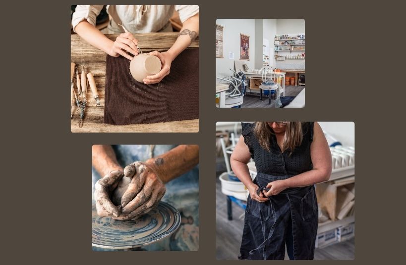 people doing pottery