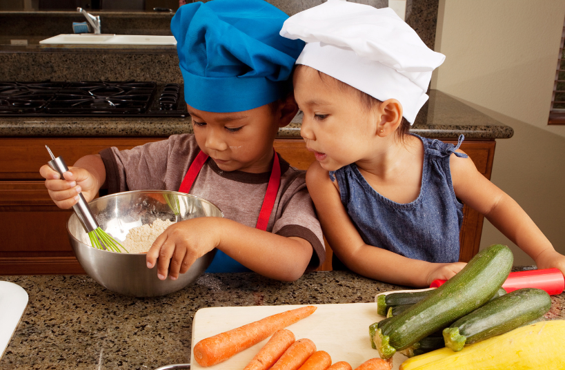Two Children Cooking