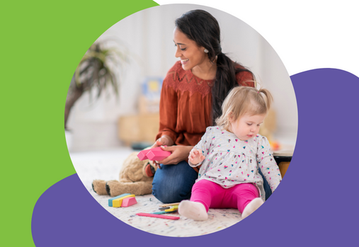 woman and child playing