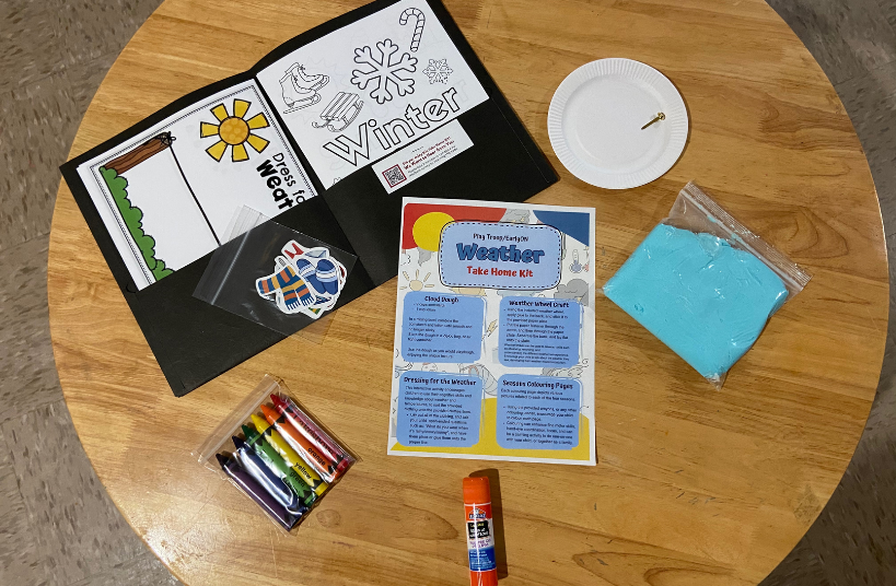 Example of a winter take home activity kit