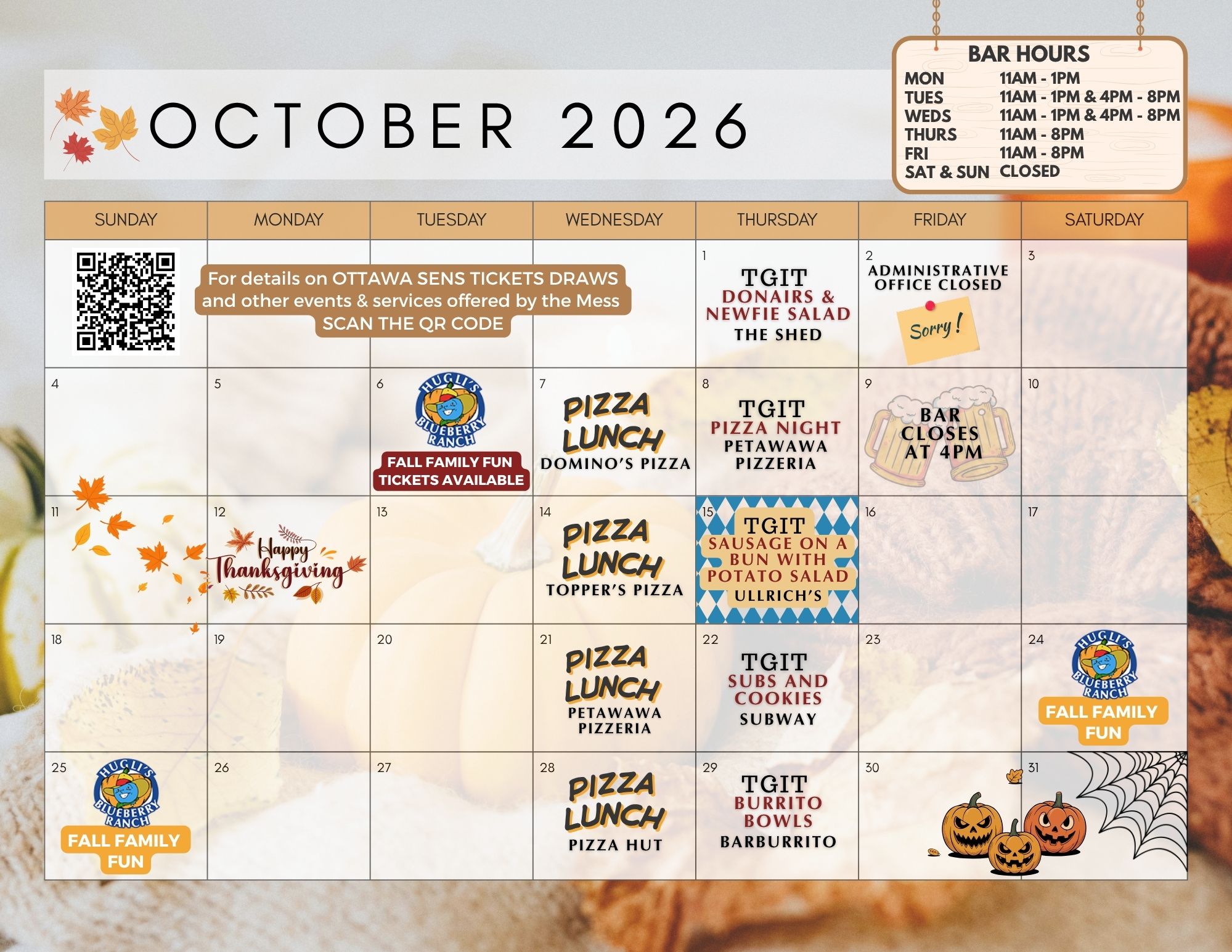 October Calendar