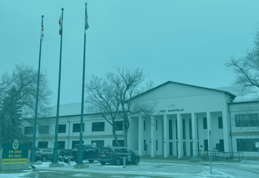 CFB Shilo Base Headquarters with a teal filter