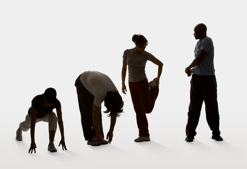 people stretching