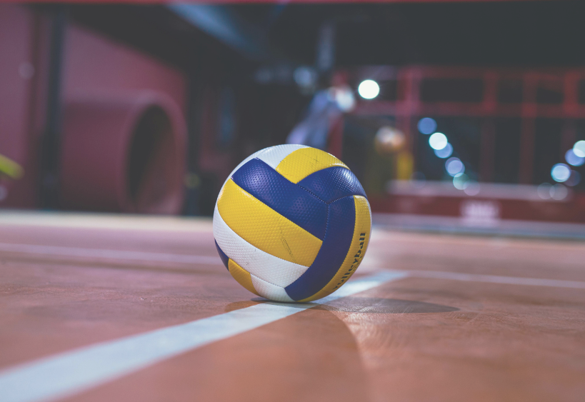 volleyball on a court