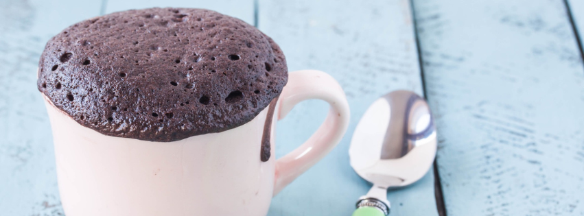 Pic of a mug cake and spoon