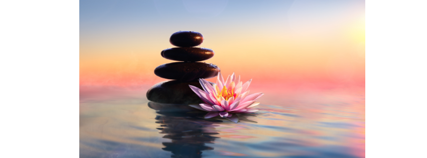 pile of polished stones before a sunset
