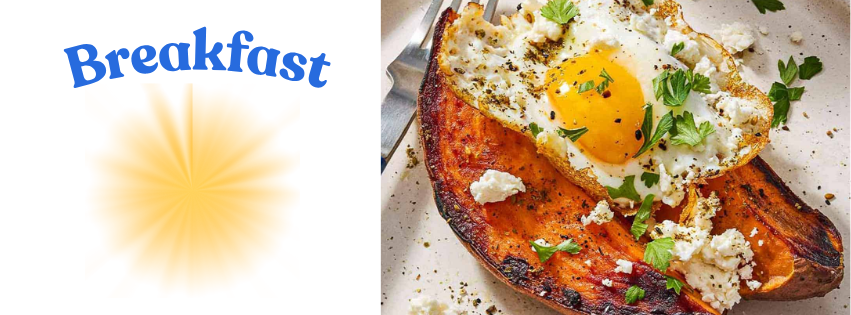 picture of sweet potato & egg breakfast plate