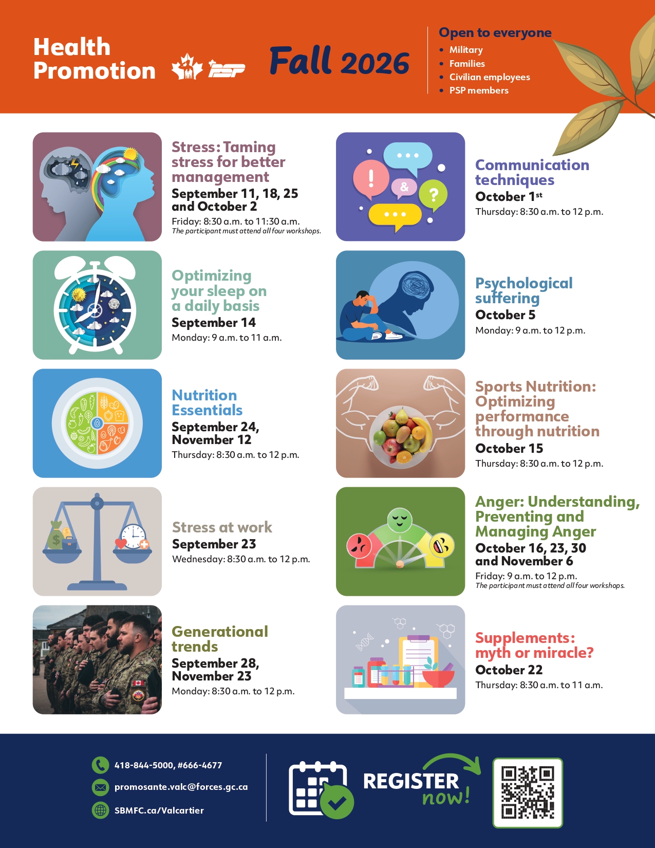 fall program Health Promotion Valcartier
