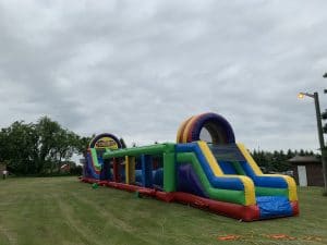 Edmonton Bouncy Castle obstacle course bouncer on grass