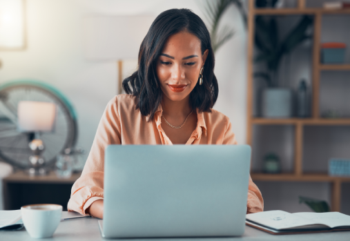 Woman looking at her computer