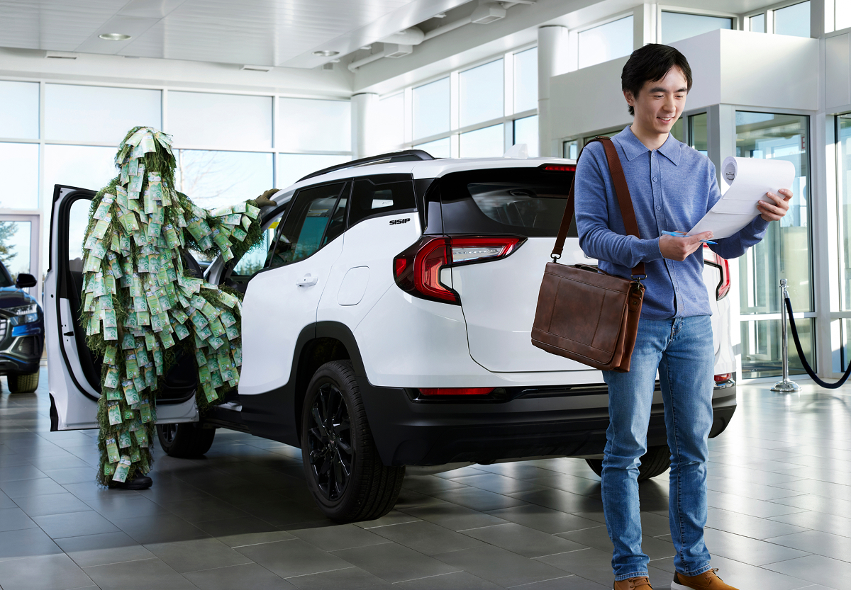 Car with an open door