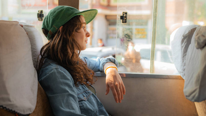 Girl in a bus