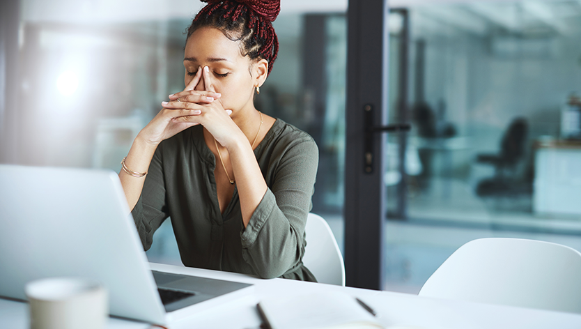 woman at work computer