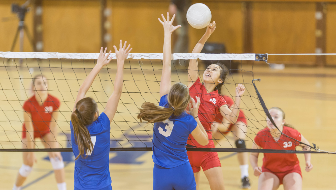 Woman playing volleyball