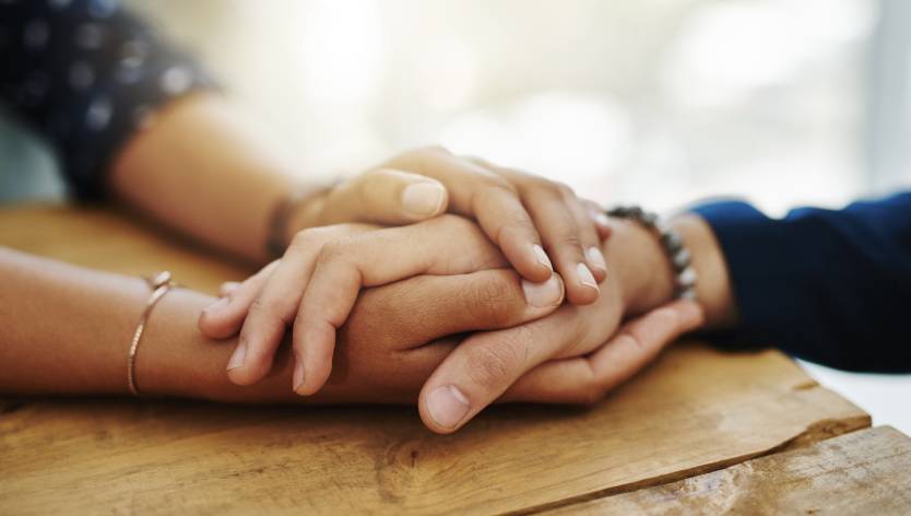 couple holding hands