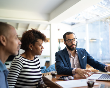 Couple with financial advisor