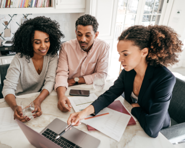 Financial advisor with clients