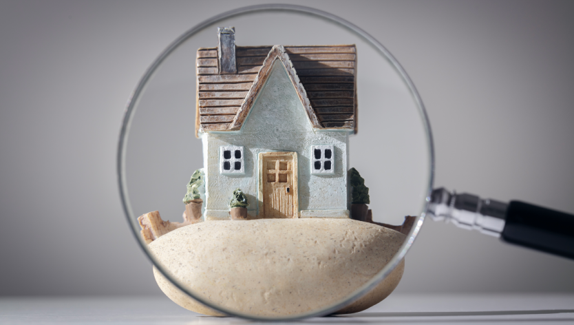A house under a magnifying glass