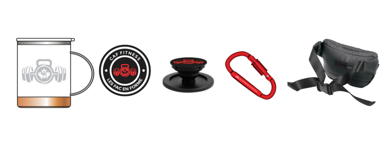 CAF Fitness Mug, Sticker, Pop Socket, Carabiner and belt bag